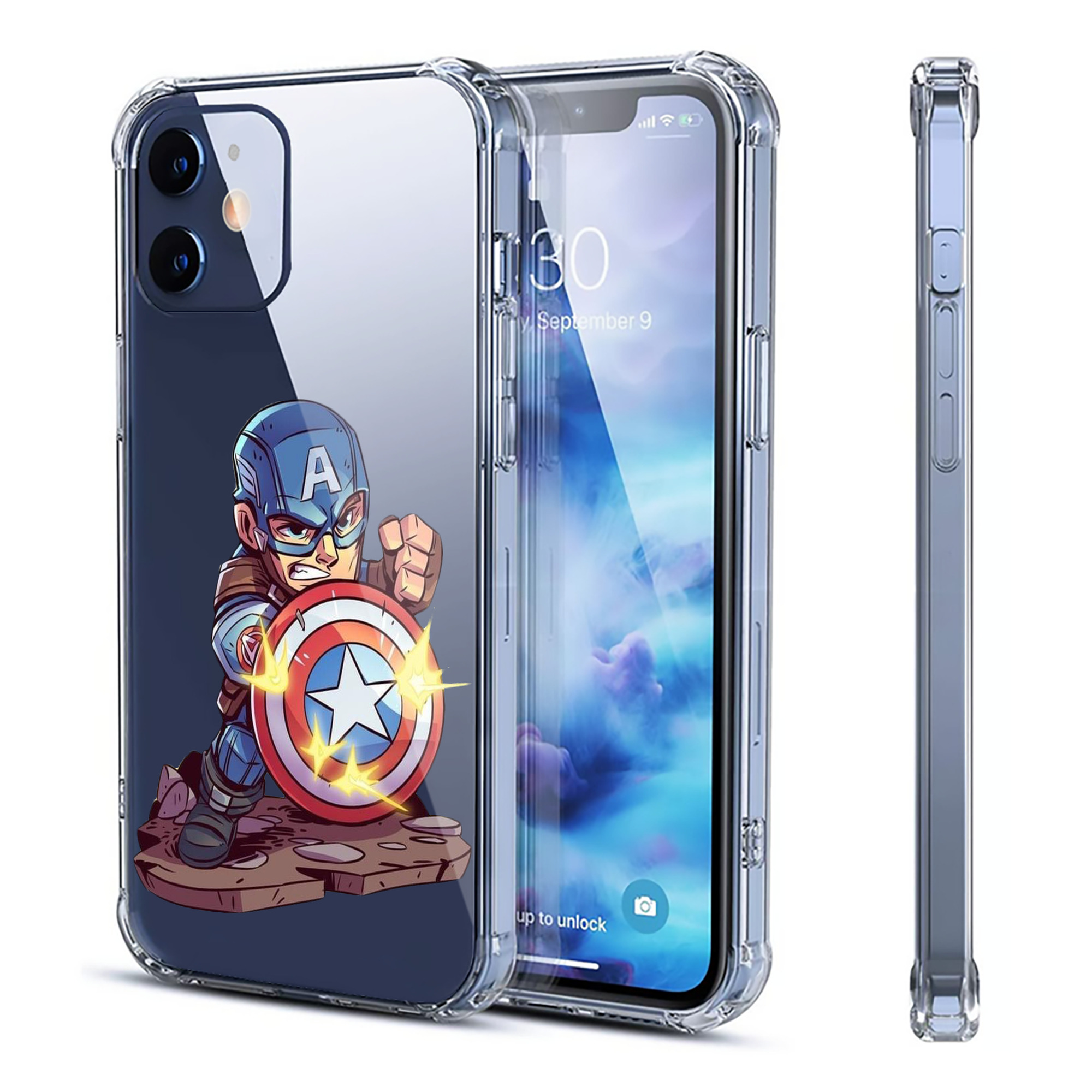 （画像用） アベンジャーズ The Avengers 【iPhone 12シリーズ対応】透明スマホケース（クリアソフトケース）